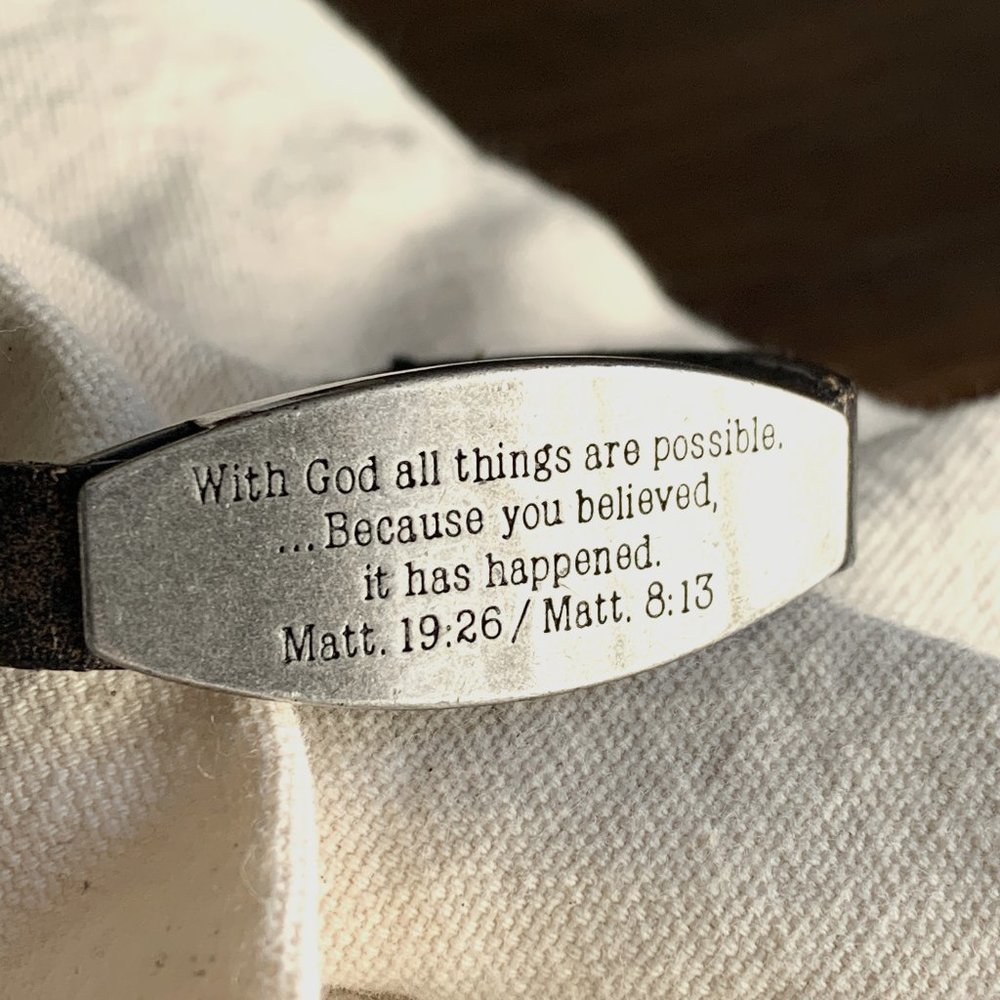 Good Works Pewter and Leather Bracelet